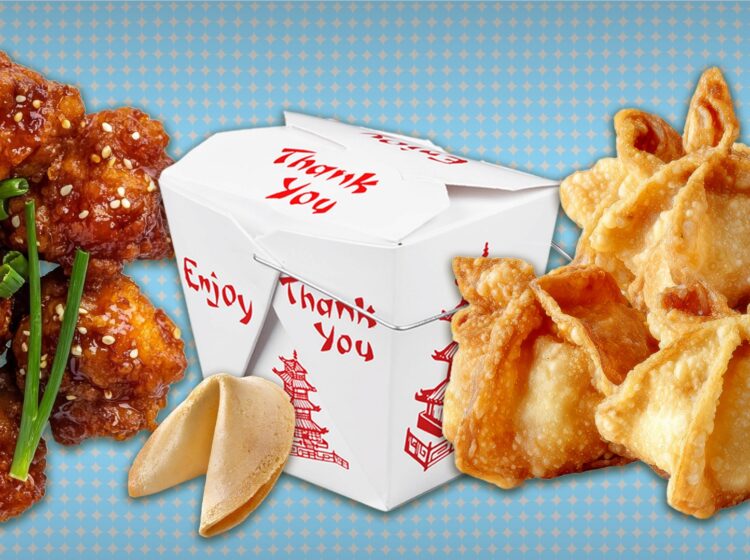Image of typical Chinese American food items