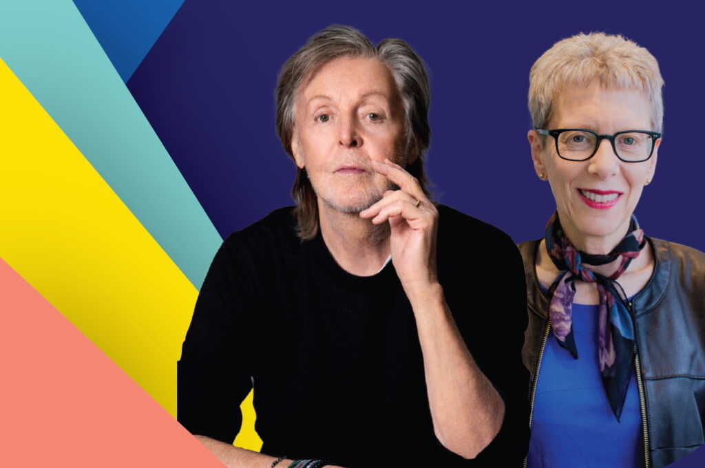 freshairevent_terryandpaul Paul McCartney and Terry Gross in an image promoting a Fresh Air event
