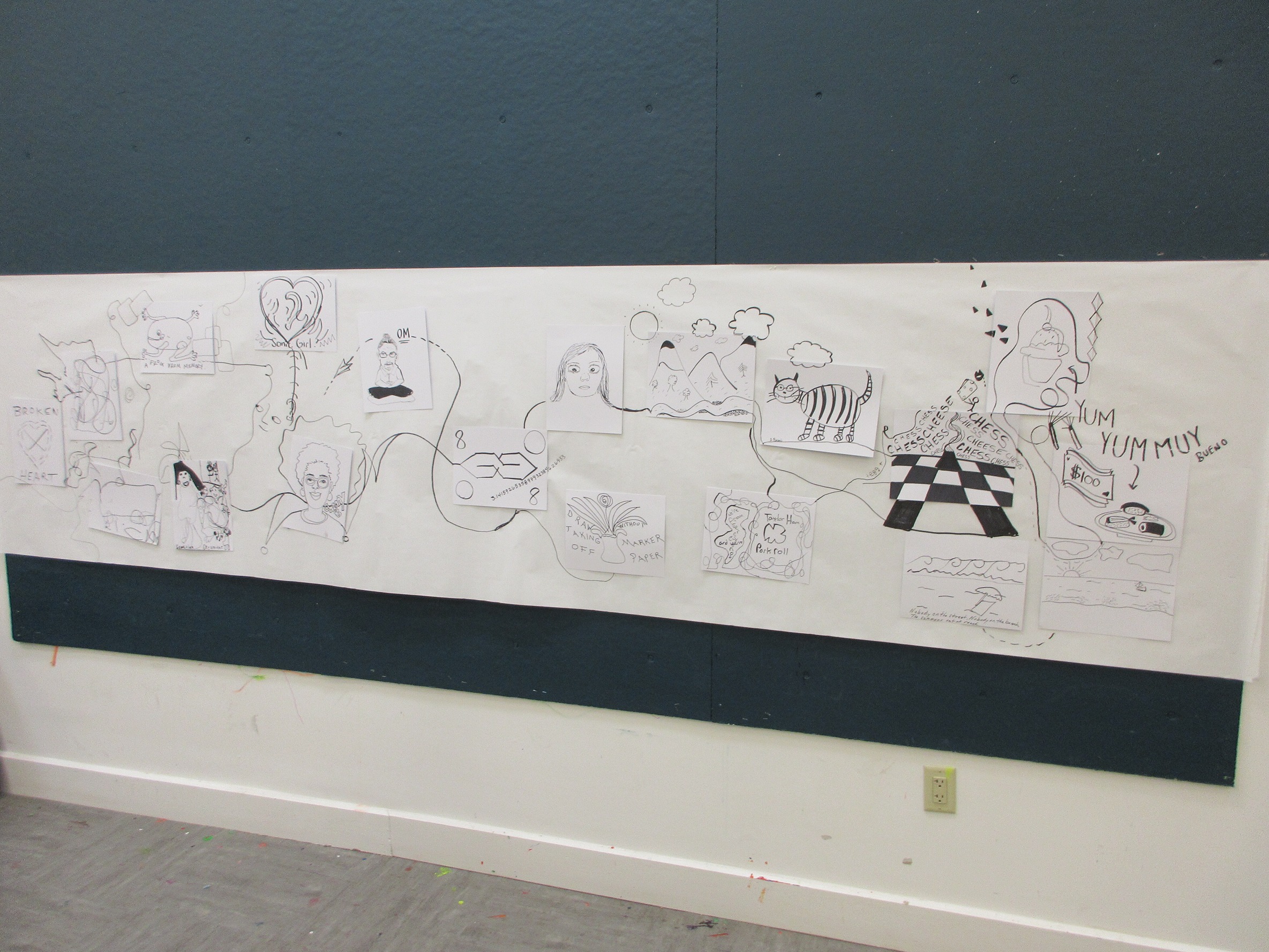 drawings on a wall
