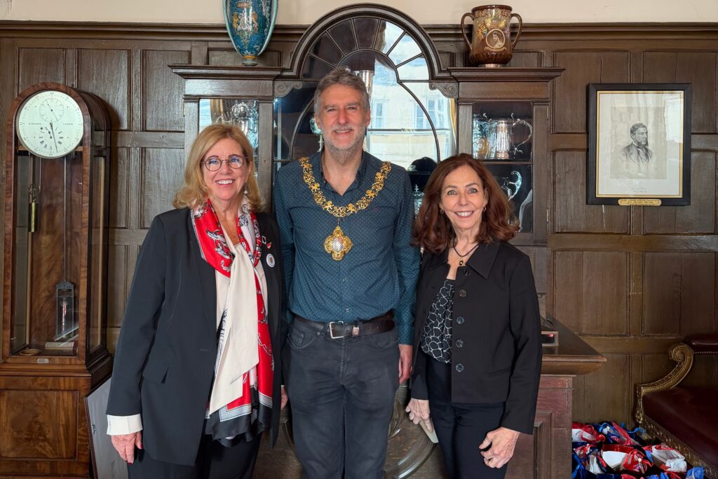 lewes-delaware-england-sister-cities-2026-2 Adrian Ross, Amy Marasco and Mary Alice Kelly smile