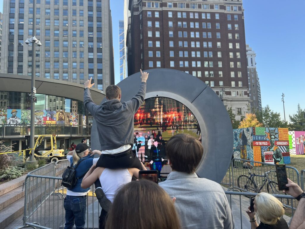 love-park-portal-bp Local students showed off for the livestream on the Portal in LOVE Park on Oct. 22, 2024