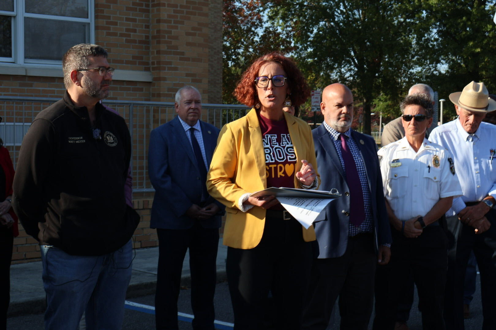 Kimberly Webb speaks at press conference alongside others