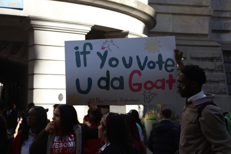 Philadelphia students march from LOVE Park to City Hall