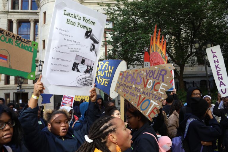 Philadelphia students march from LOVE Park to City Hall