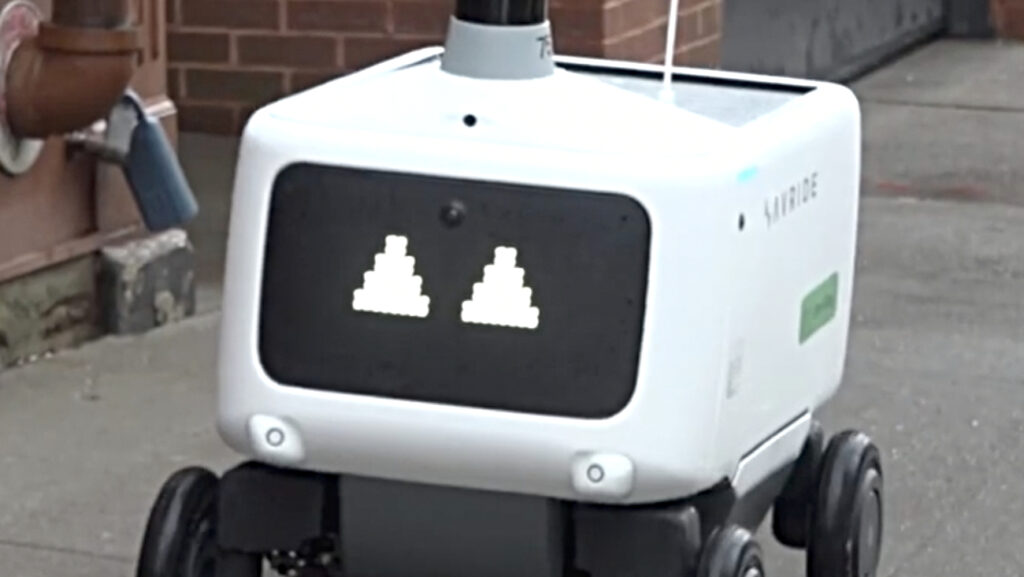 An Uber Eats delivery robot